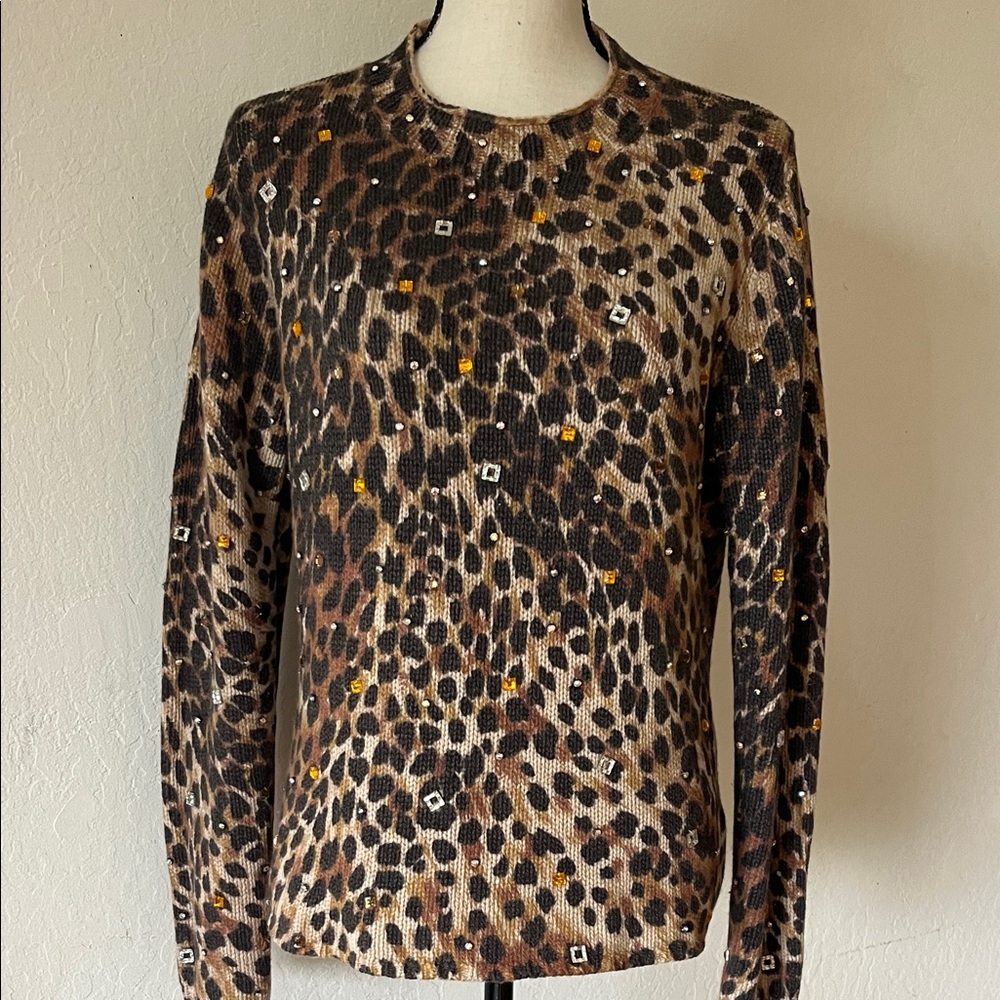 Bogner Leopard Print Long Sleeve Top - Brown and Black